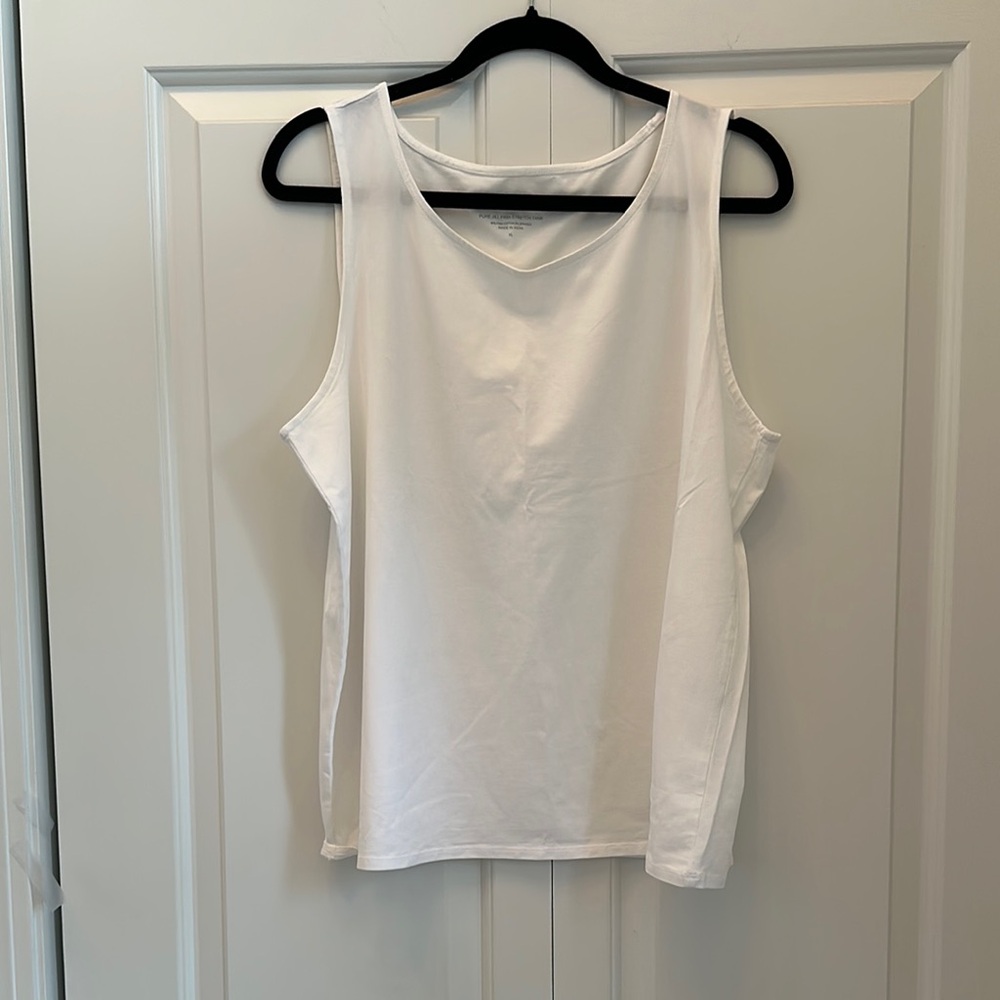 J. Jill White Sleeveless Tank Top Relaxed Fit